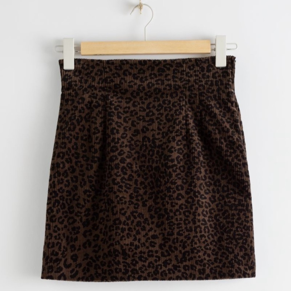& Other Stories Leopard Corduroy Skirt